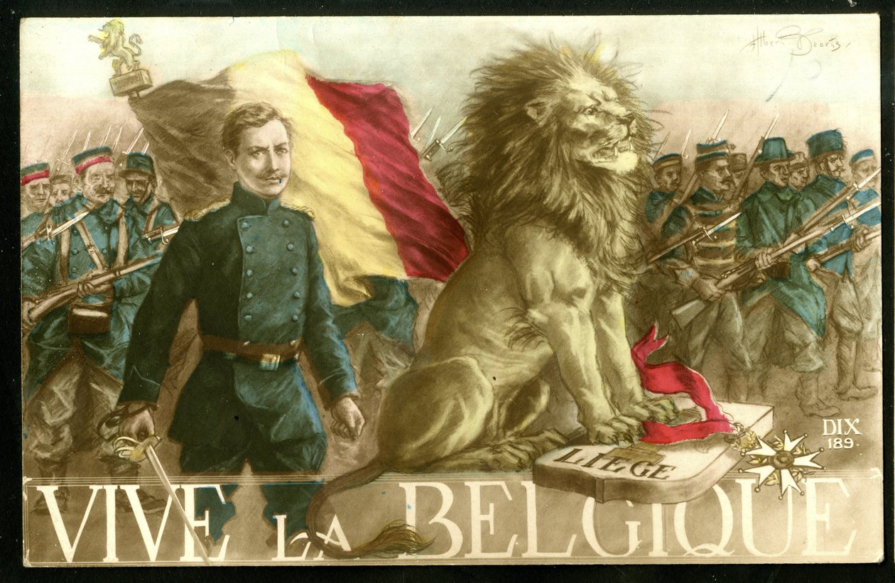 Krig 14-18:Länge leve Belgien, ca 1915 (Vykort) av Albert Beerts