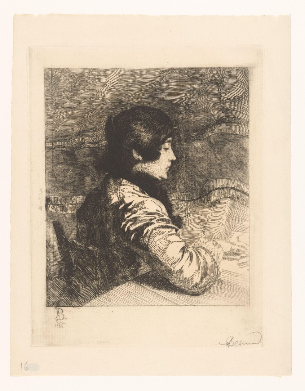 Porträtt av Charlotte Besnard av Albert Besnard (signed by artist)