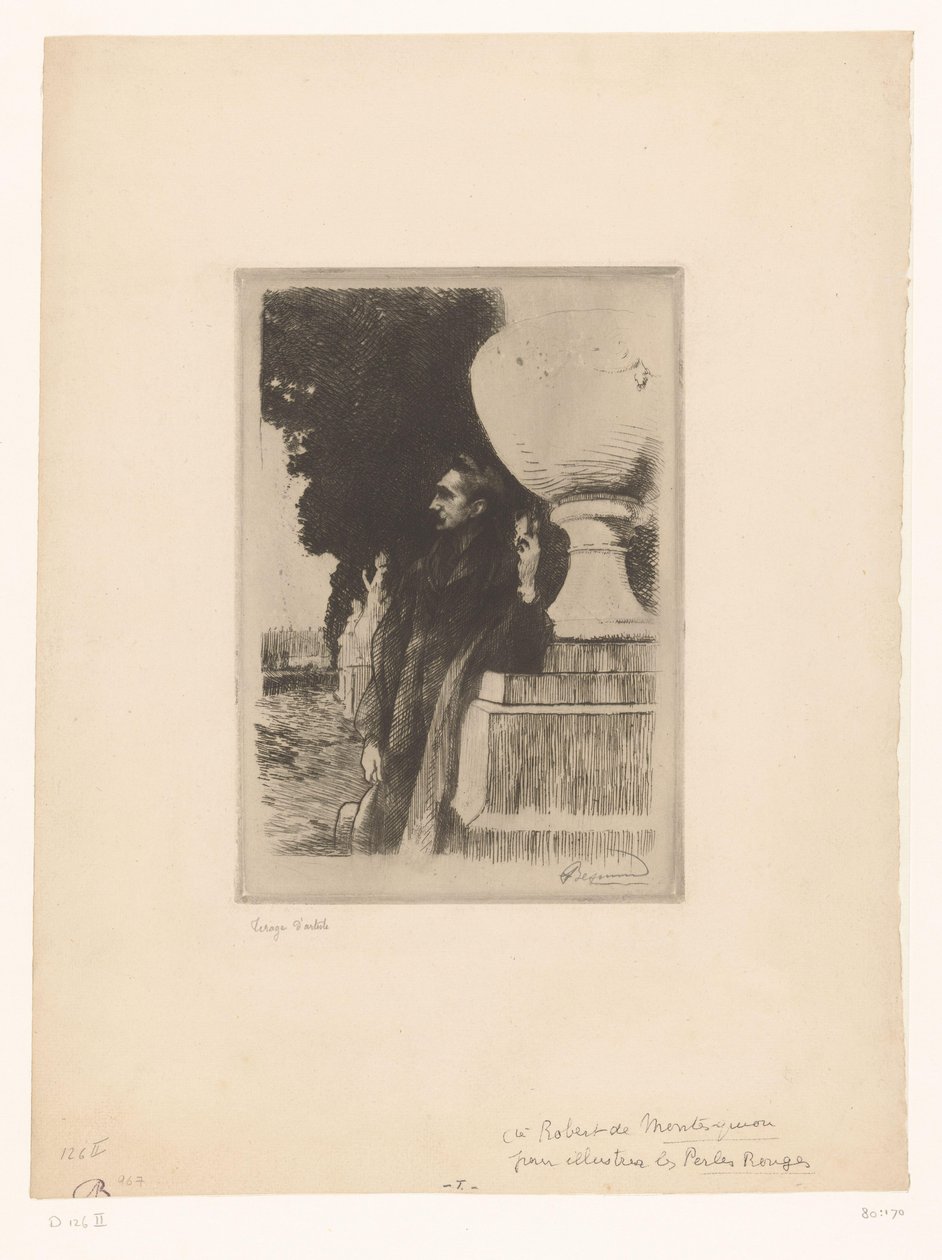 Porträtt av Robert de Montesquiou av Albert Besnard (signed by artist)