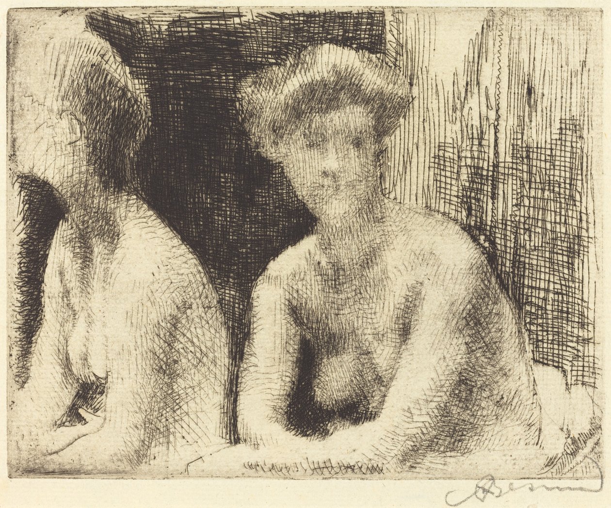 Naken kvinna vid ett blickglas av Albert Besnard