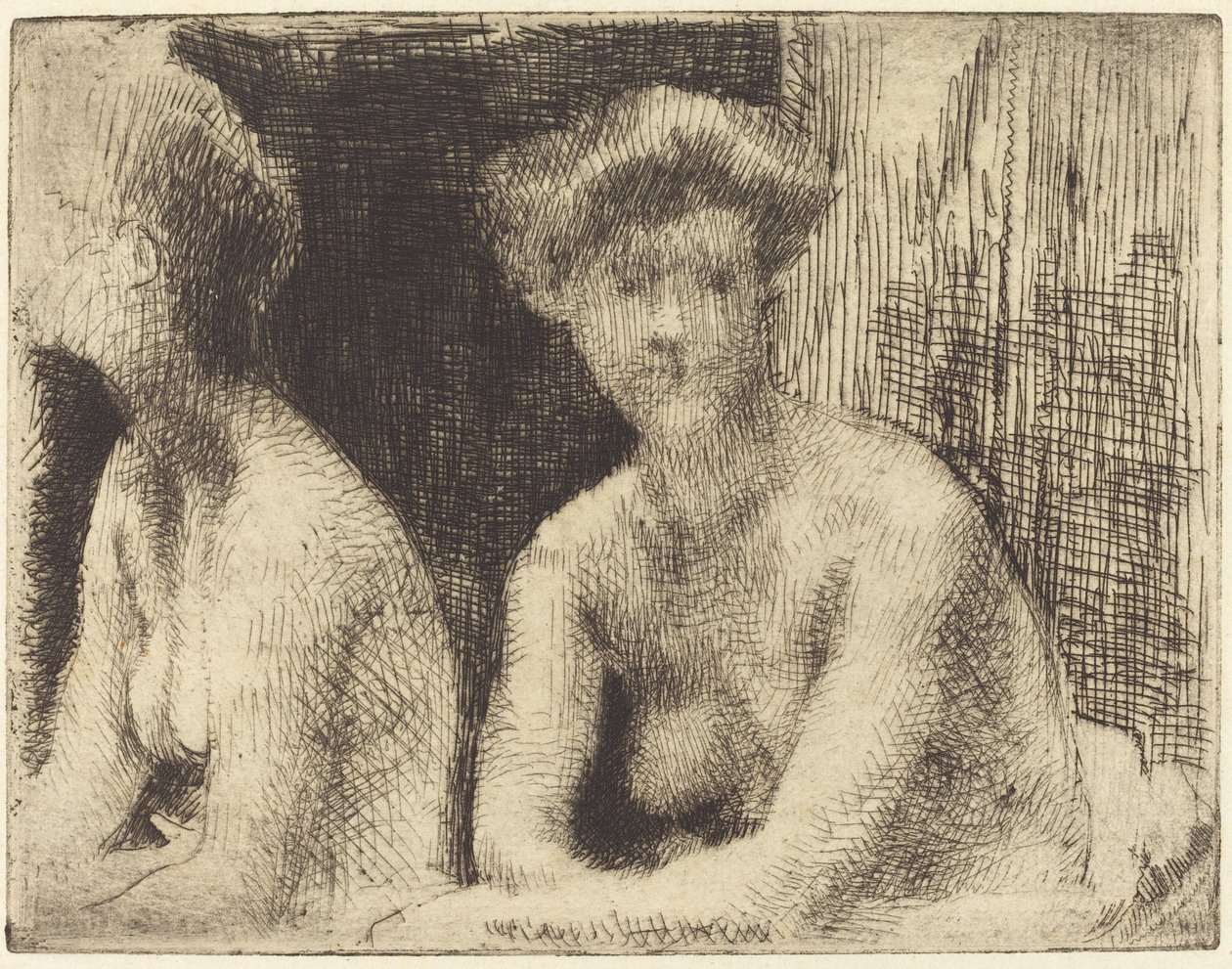 Naken kvinna vid ett blickglas av Albert Besnard