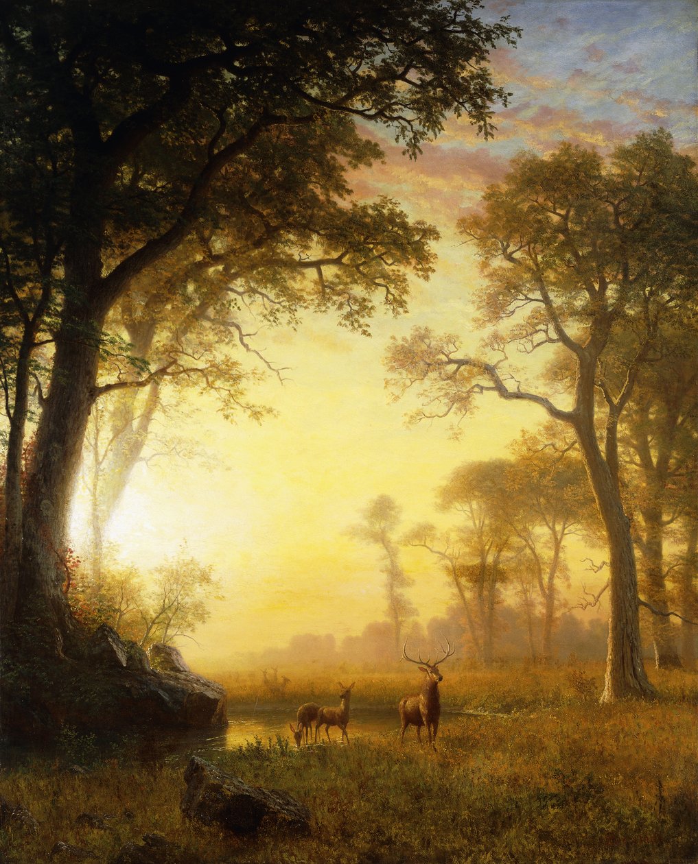 Ljus i skogen, av Albert Bierstadt