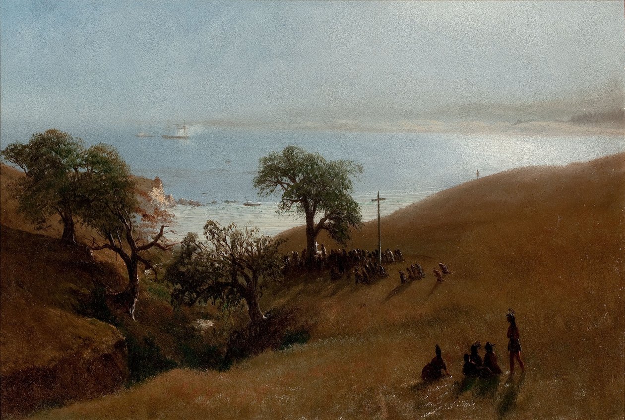 Monterey, Kalifornien (studie för inresa till Monterey) av Albert Bierstadt