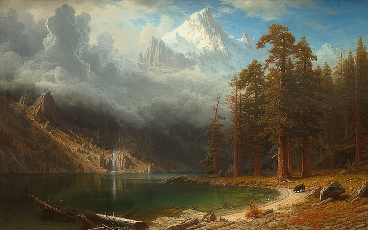 Berget Corcoran. Um 1876-77 av Albert Bierstadt