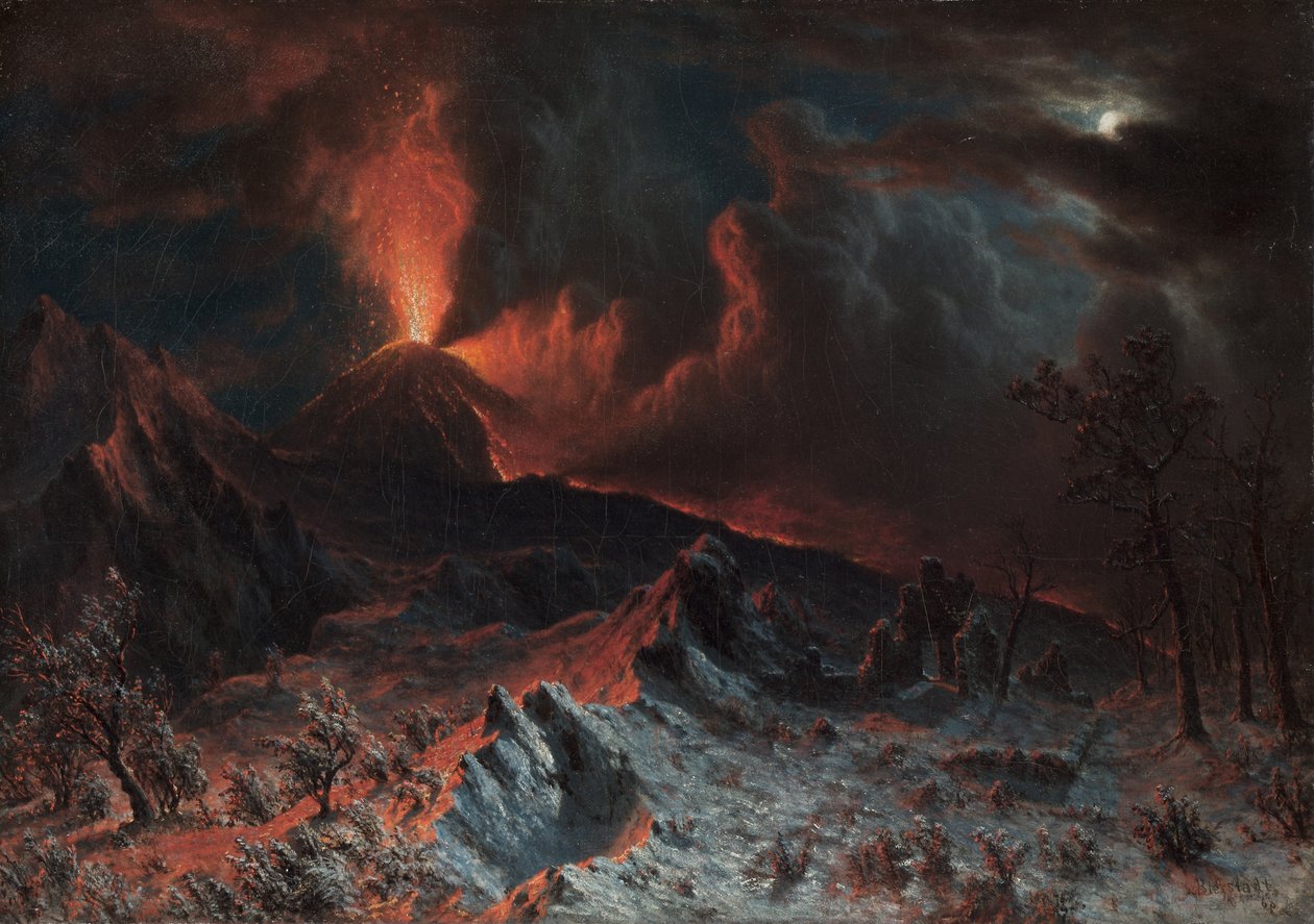 Vesuvius vid midnatt av Albert Bierstadt