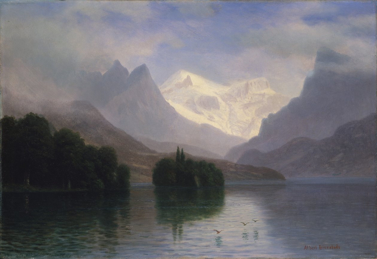 Bergsscen av Albert Bierstadt