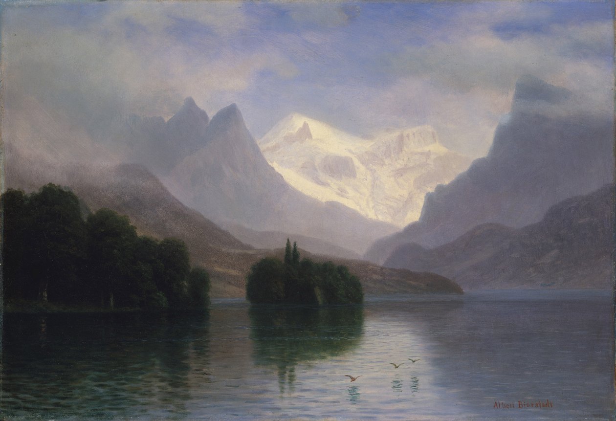 Bergsscen av Albert Bierstadt