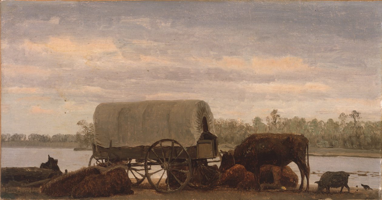 Nooning on the Platte, ca 1859 (olja på papper monterad på duk) av Albert Bierstadt