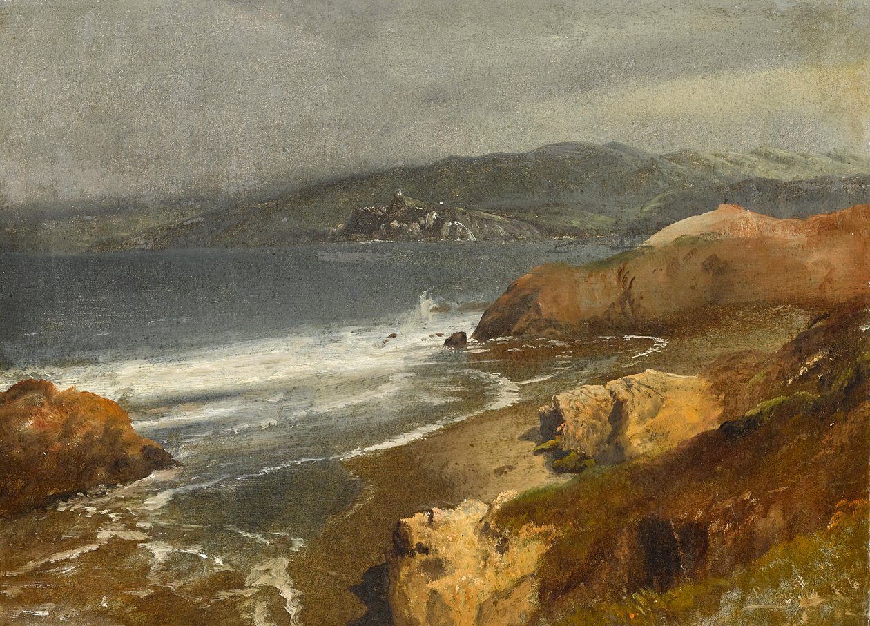 Stillahavskusten, Kalifornien eller utsikt mot Point Bonita Lighthouse av Albert Bierstadt