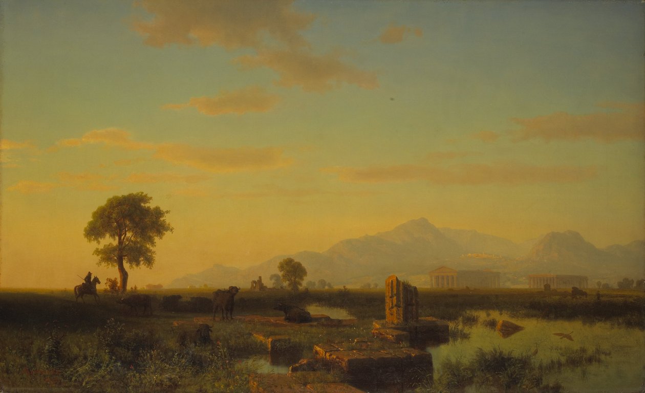 Ruinerna av Paestum av Albert Bierstadt