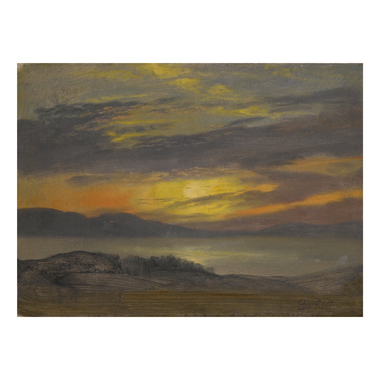 SOLNEDGÅNG av Albert Bierstadt