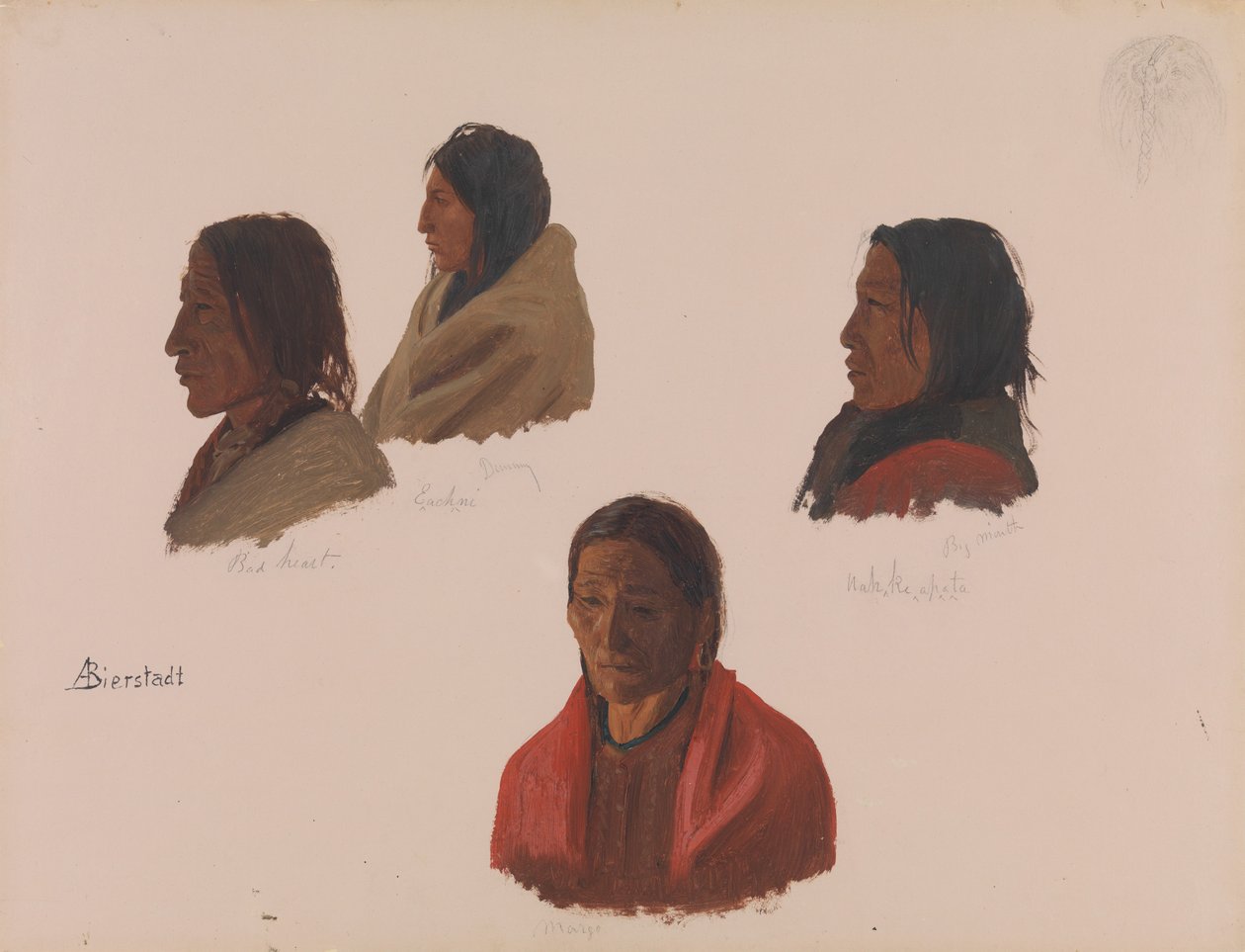 Studier av indianhövdingar gjorda vid Fort Laramie, ca. 1859. av Albert Bierstadt