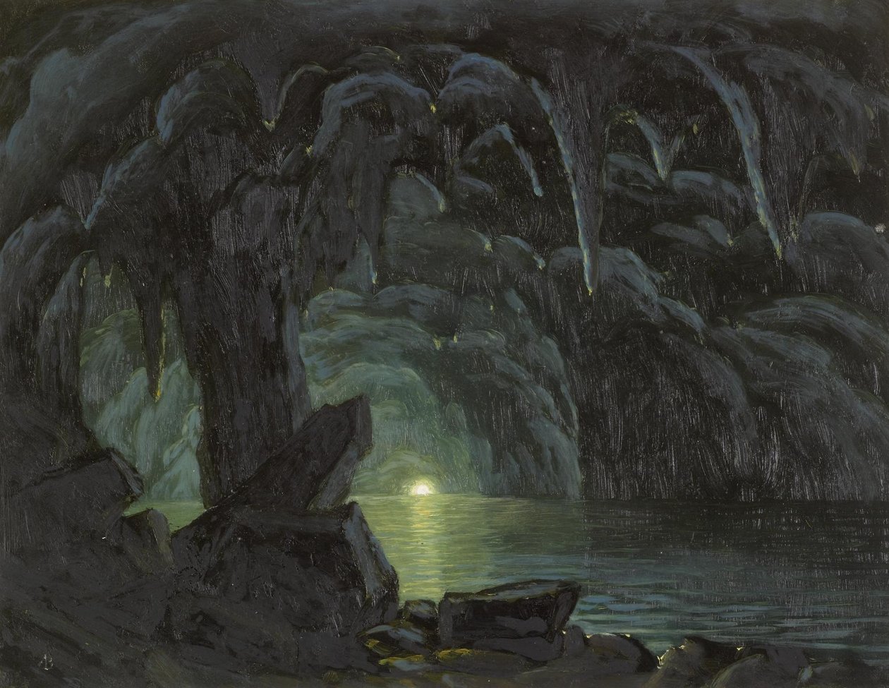 Den blå grottan, Capri av Albert Bierstadt