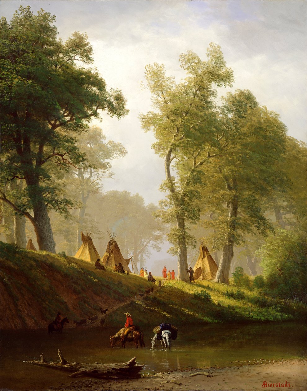 The Wolf River, Kansas, ca 1859 av Albert Bierstadt