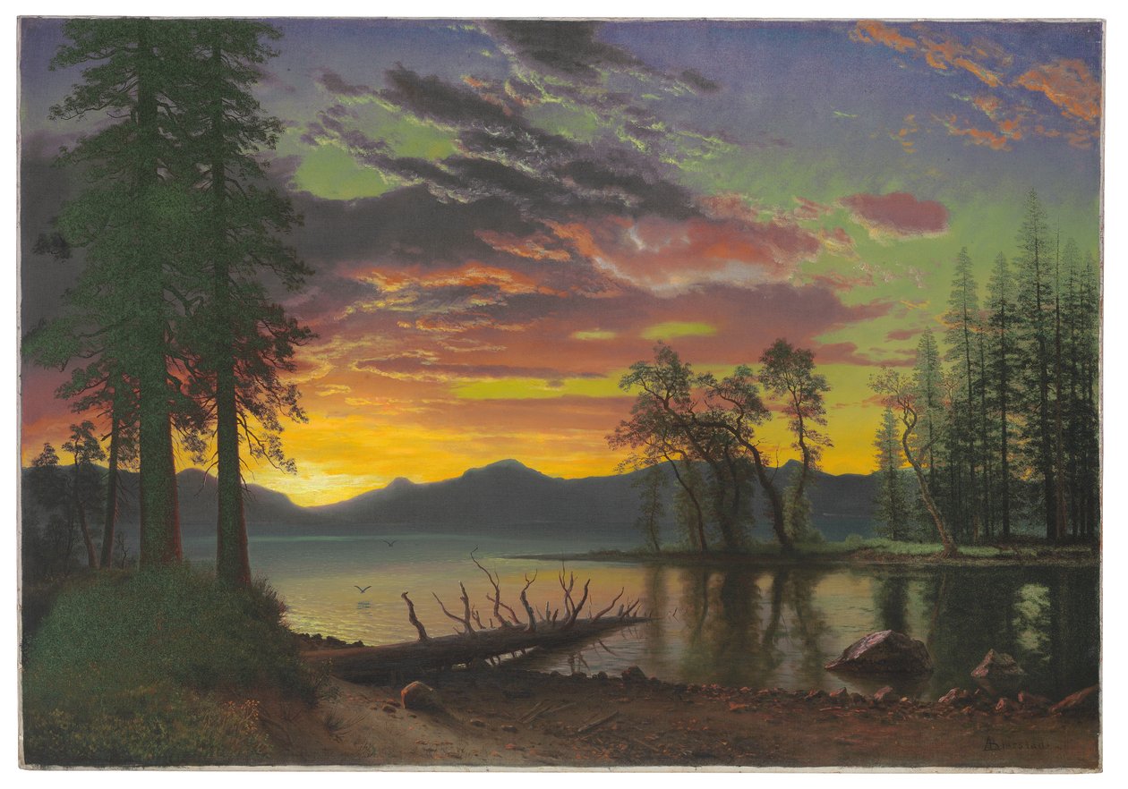 Twilight, Lake Tahoe, ca 1870-talet av Albert Bierstadt