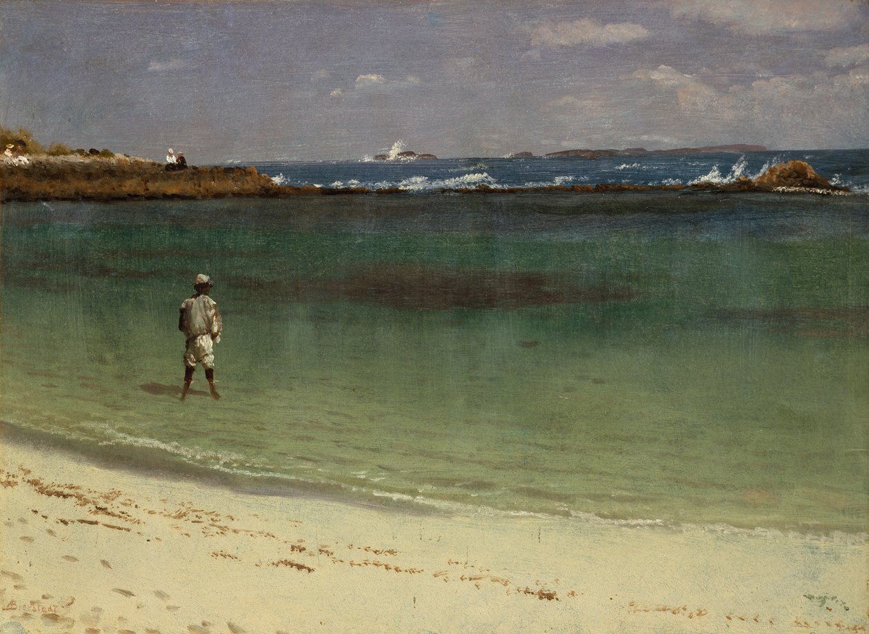 West Indies Coast Scene, ca 1880-93 (olja på papper monterad på fiberboard) av Albert Bierstadt