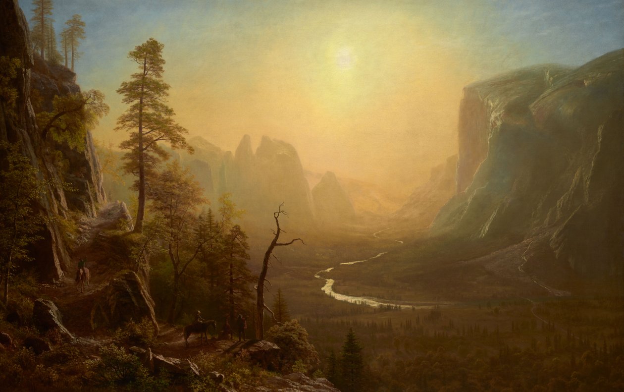 Yosemite Valley, vandringsleden till Glacier Point av Albert Bierstadt