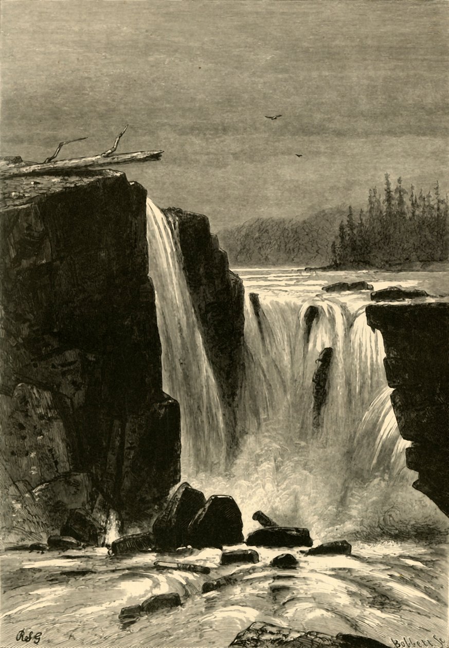 "Södra sidan av Willamette Falls", 1872. av Albert Bobbett