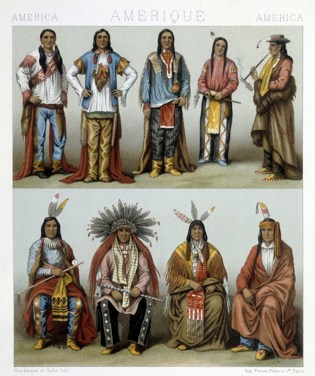 Illustration i "Den historiska kostymen" av Racinet av Albert Charles August Racinet