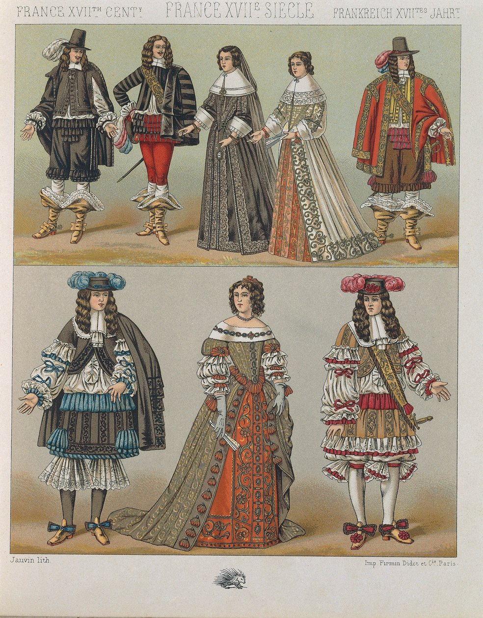 "Le Costume Historique" (The Complete Costume History) av Auguste Racinet, volym V av Albert Charles August Racinet