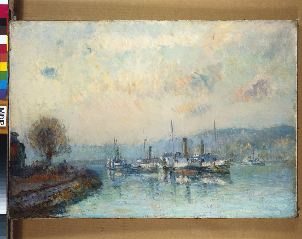 Från båthuset, utkanten av Rouen av Albert Charles Lebourg