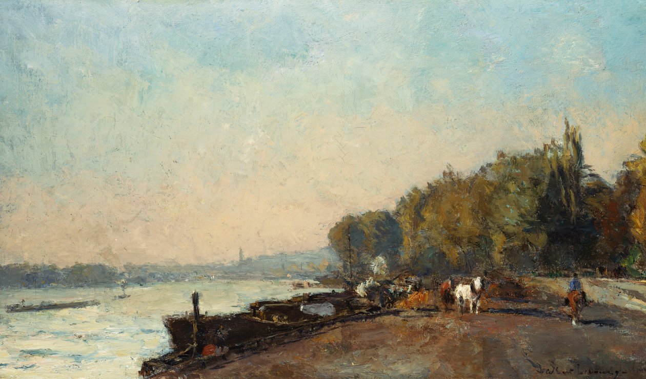 På bron vid Suresnes i höst av Albert Charles Lebourg