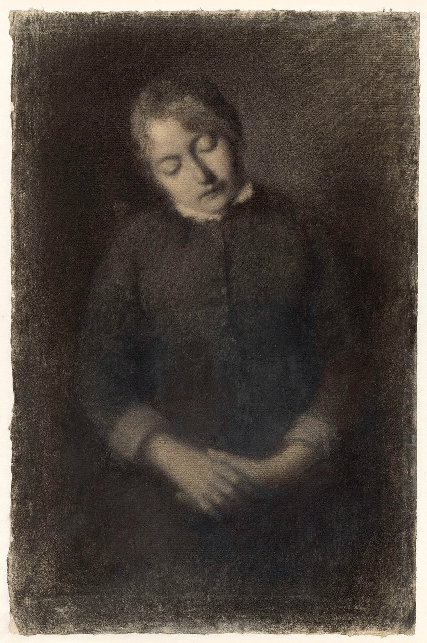 Porträtt av konstnärens sovande hustru (Marie Guilloux) av Albert Charles Lebourg