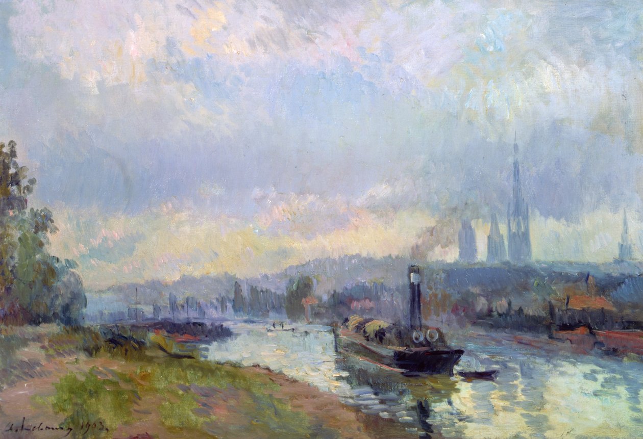 Bogserbåtar i Rouen, 1903 av Albert Charles Lebourg