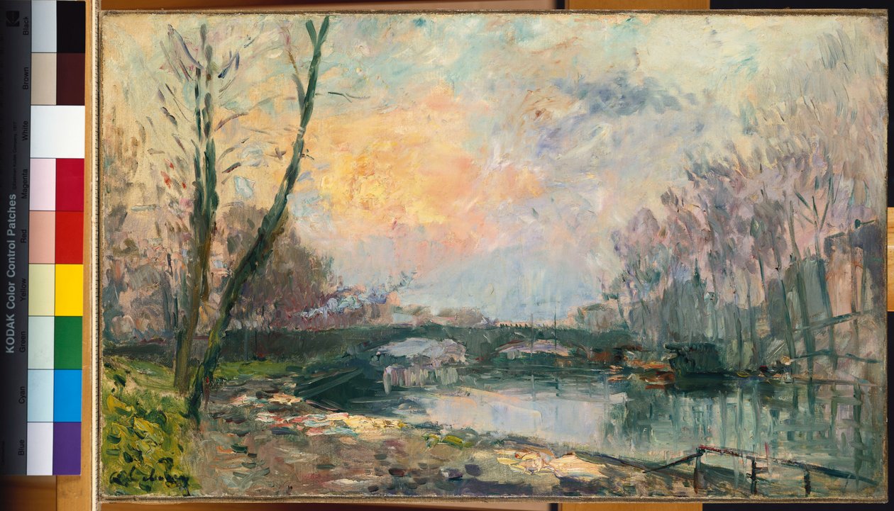 Utsikt över Seine, Paris av Albert Charles Lebourg