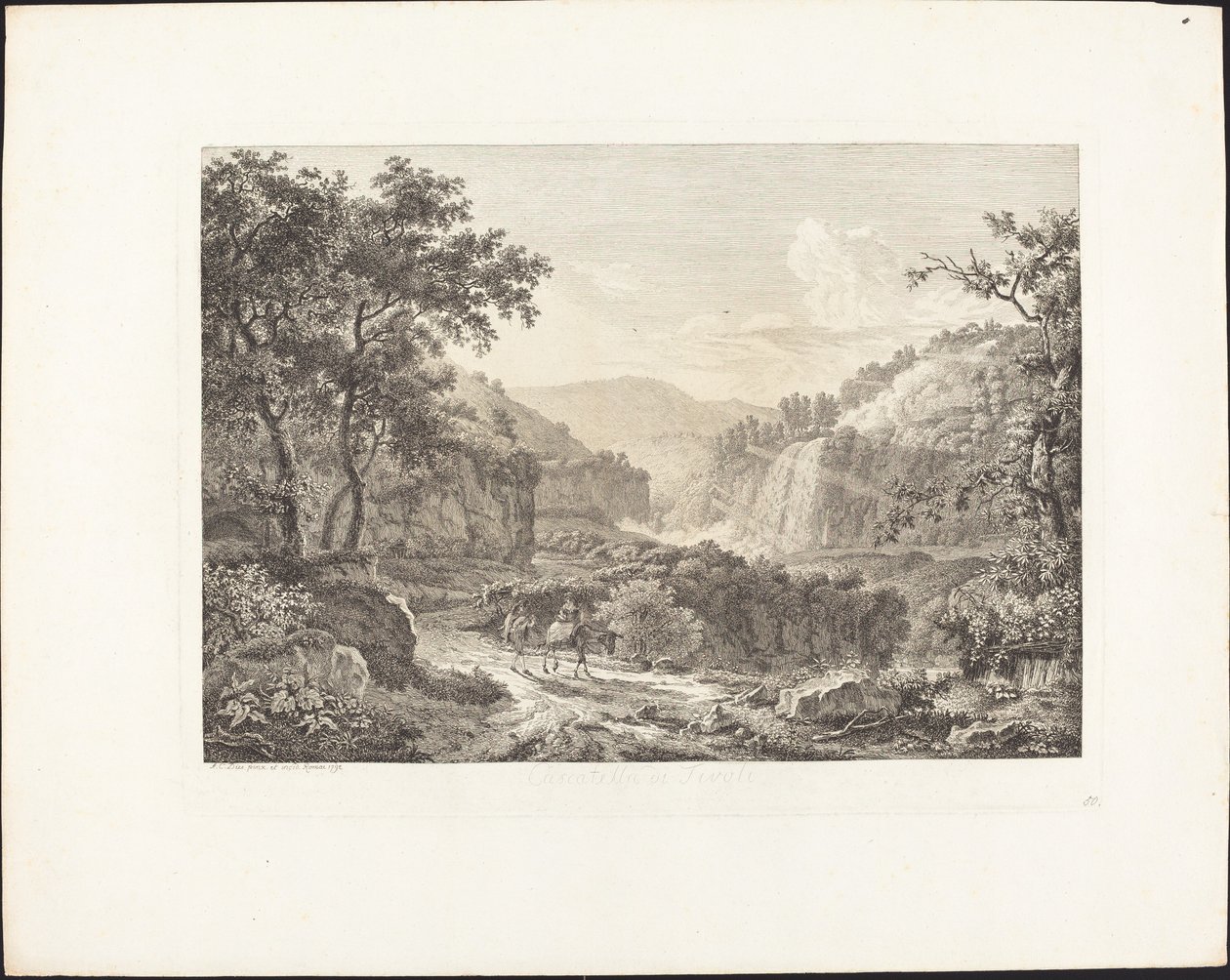 Cascatella di Tivoli, andra vy av Albert Christoph Dies