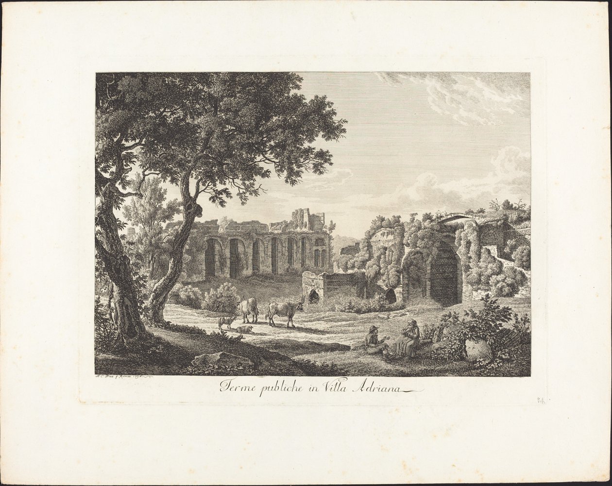 Offentliga bad i Villa Adriana av Albert Christoph Dies
