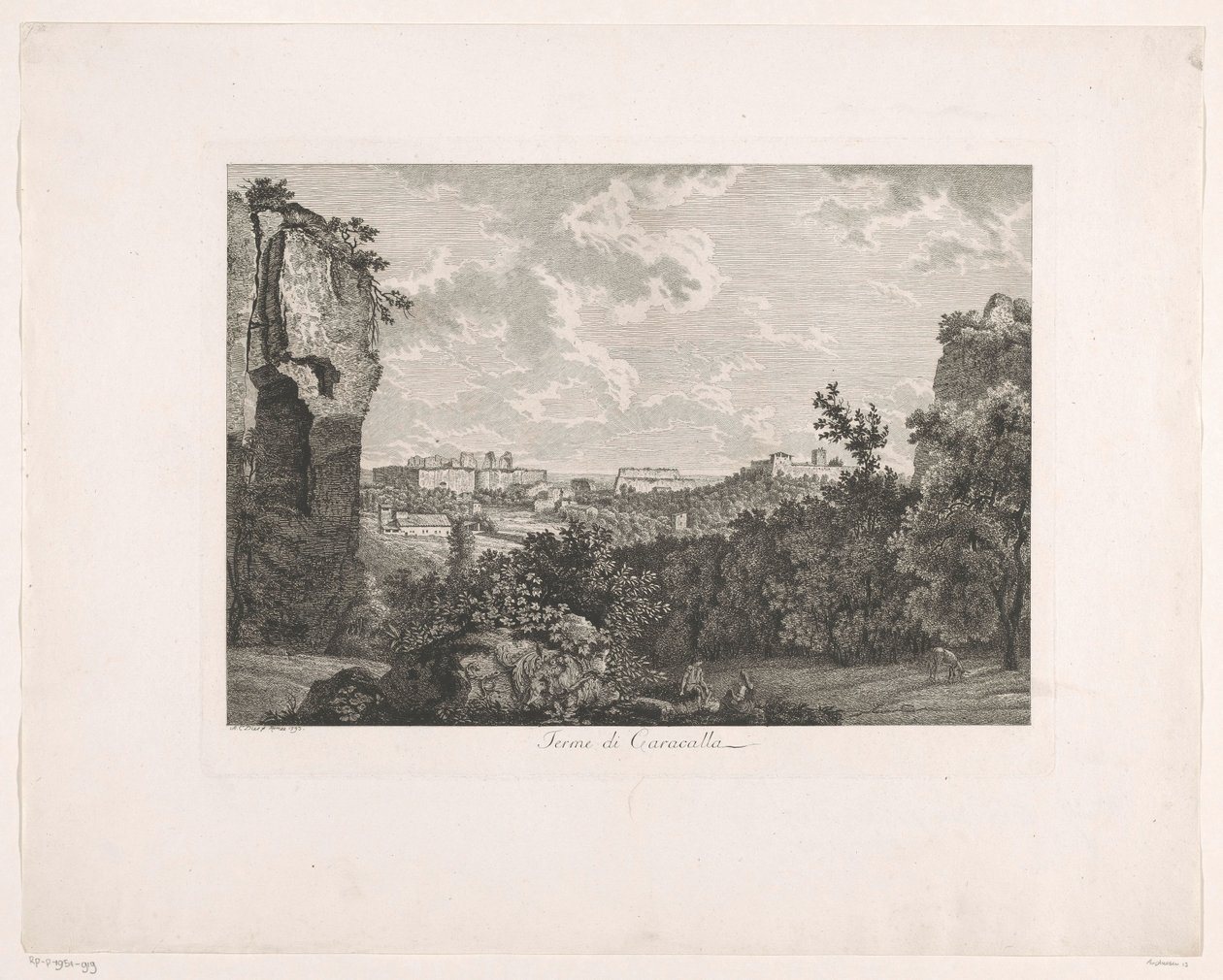 Caracallas bad Terme di Caracalla (titel på objekt) Pittoresk etsade broschyrer från Italien (serietitel) av Albert Christoph Dies