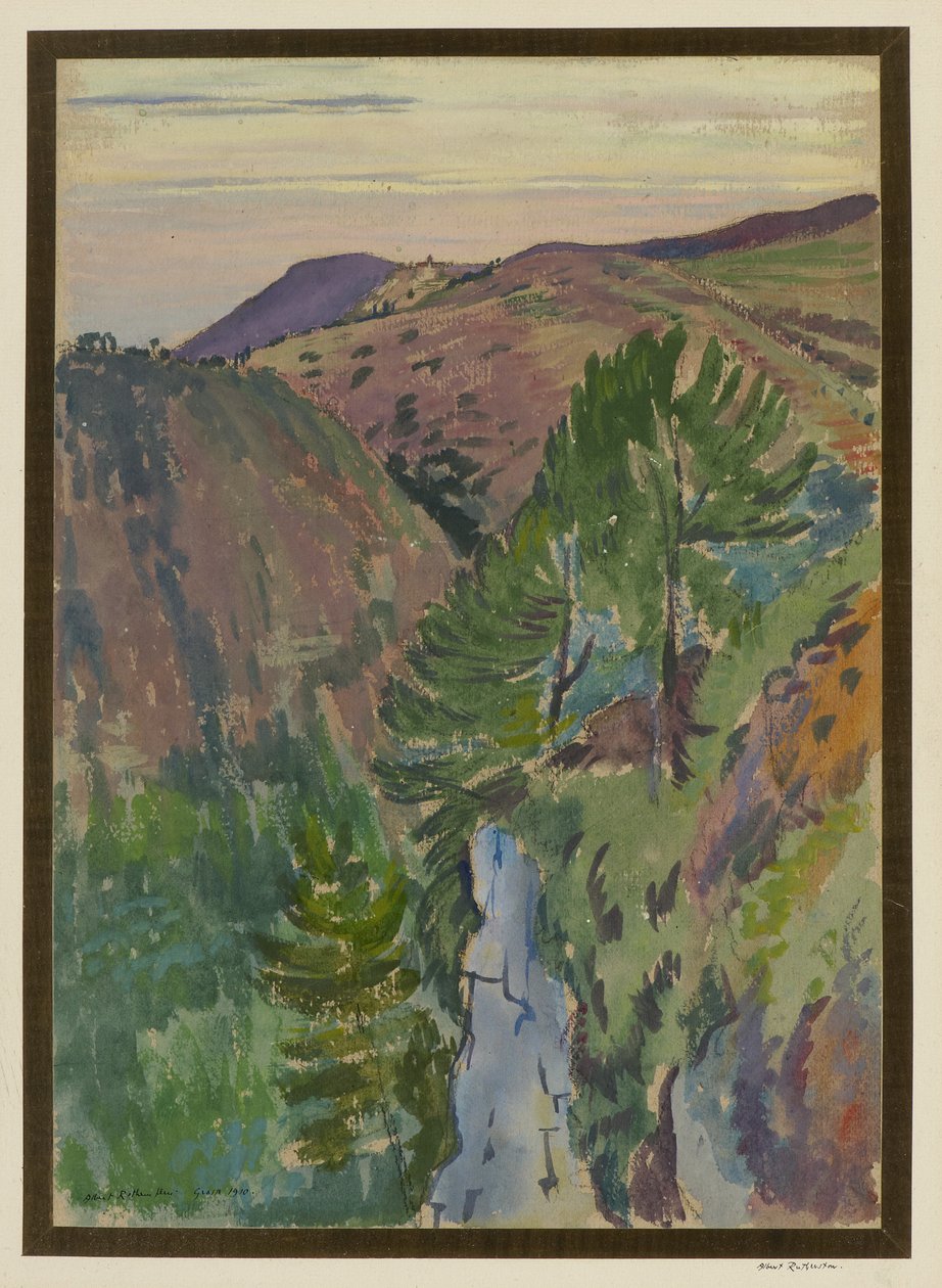 Landskap vid Grasse av Albert Daniel Rutherston