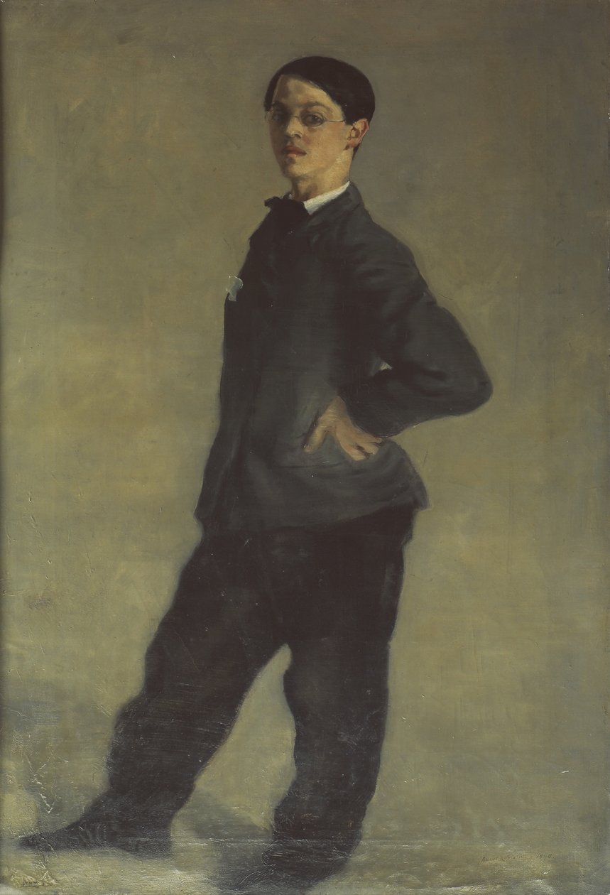 Självporträtt av konstnären vid 16 års ålder av Albert Daniel Rutherston