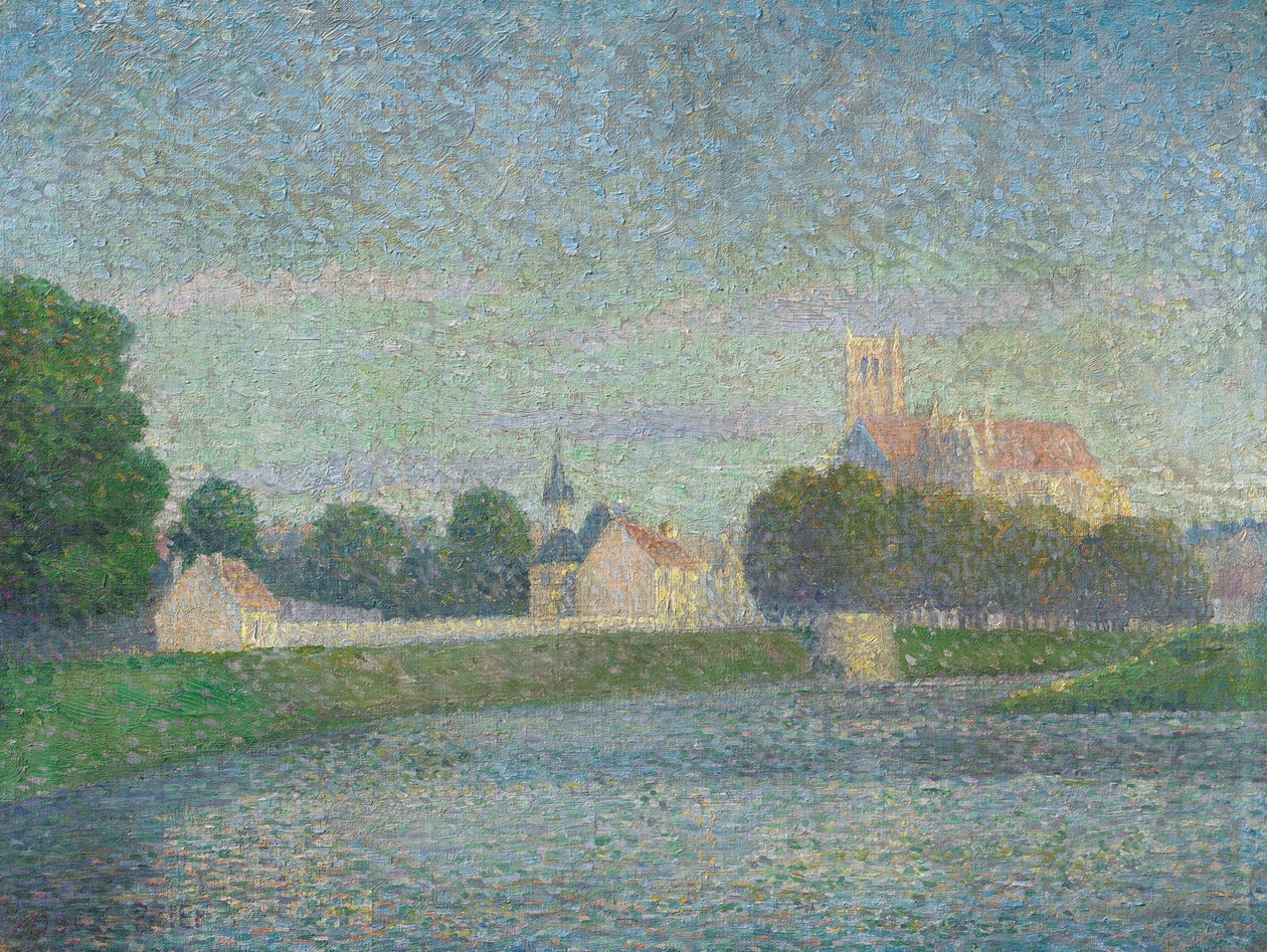 Tyska: Morgen auf der Marne i Meaux Morgon på Marne vid Meaux av Albert Dubois-Pillet