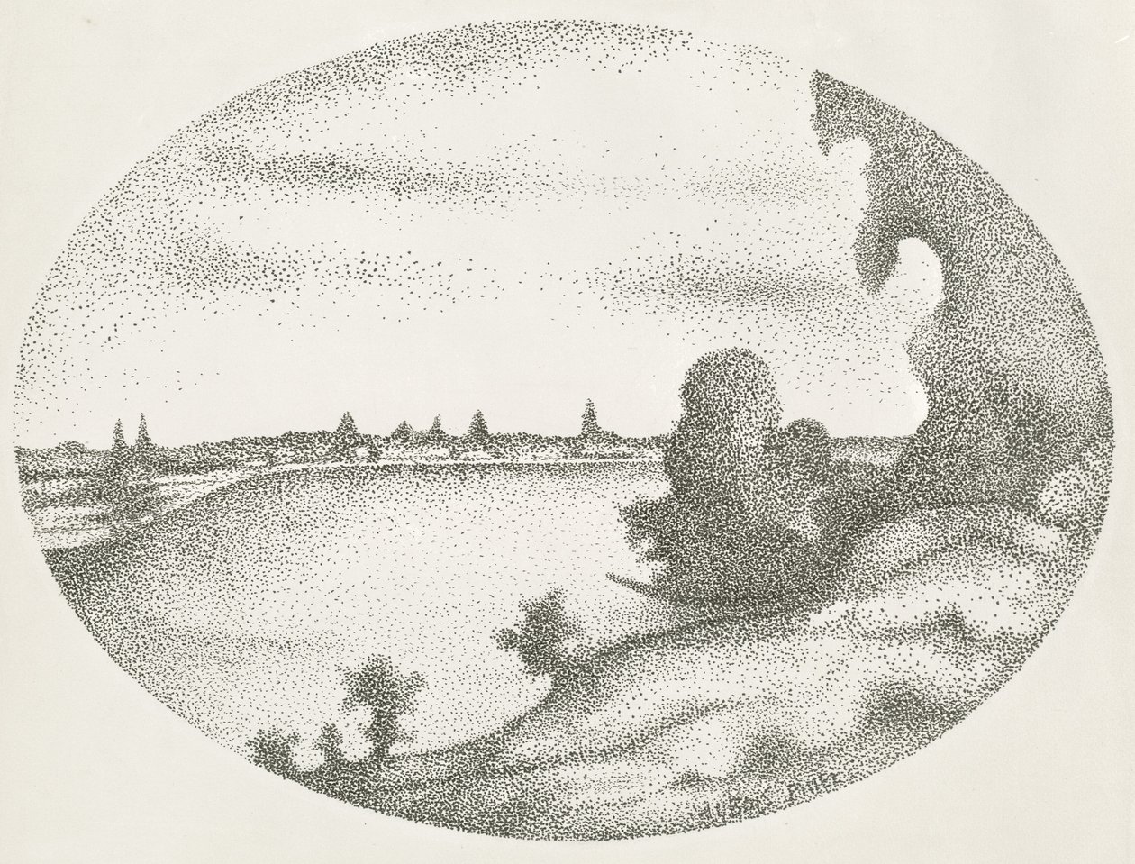 Ett flodlandskap av Albert Dubois Pillet