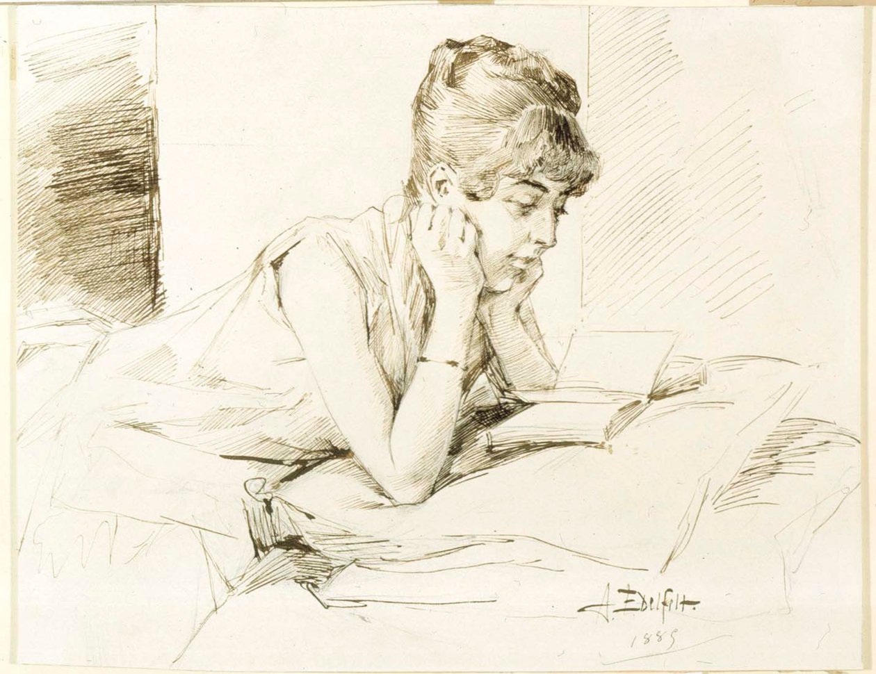 En ung kvinna som läser av Albert Edelfelt