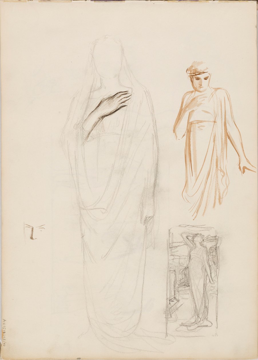 Aino Ackté som Alcestis, skiss av Albert Edelfelt