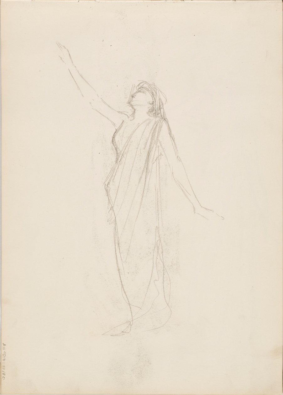 Aino Ackté som Alcestis, skiss av Albert Edelfelt