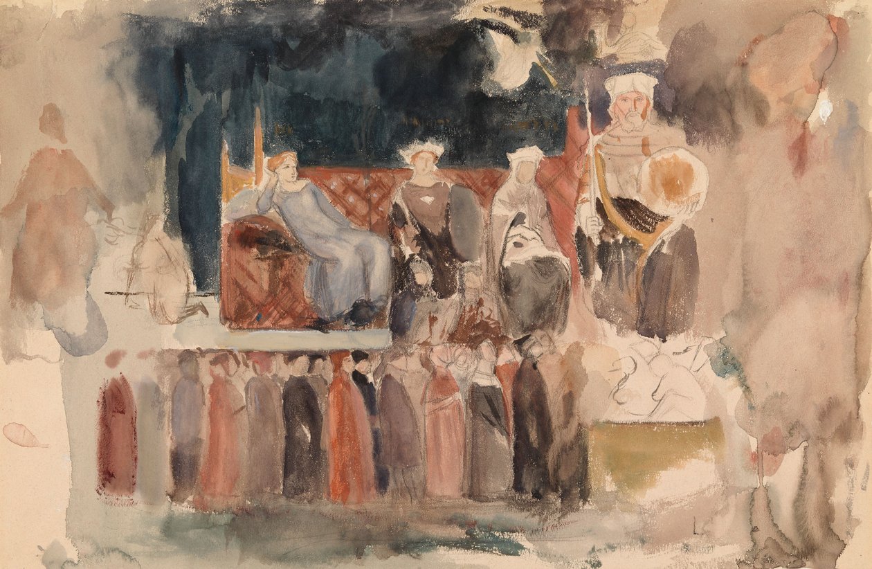 Allegori över det goda styret, skiss till Ambrogio Lorenzettis fresk i Palazzo Pubblico, Siena av Albert Edelfelt