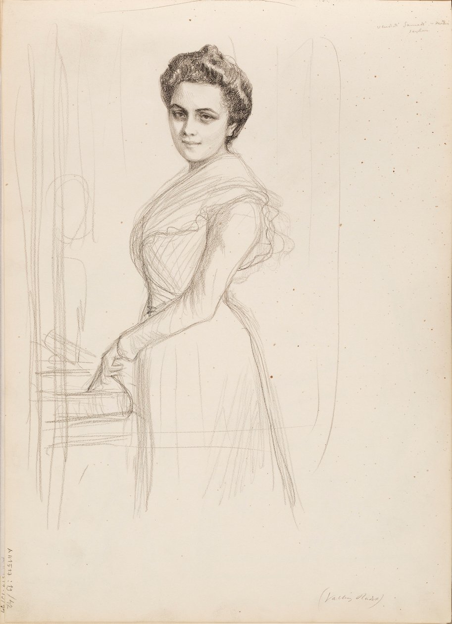 Camille Vallery-Radot, skiss till porträtt av Albert Edelfelt