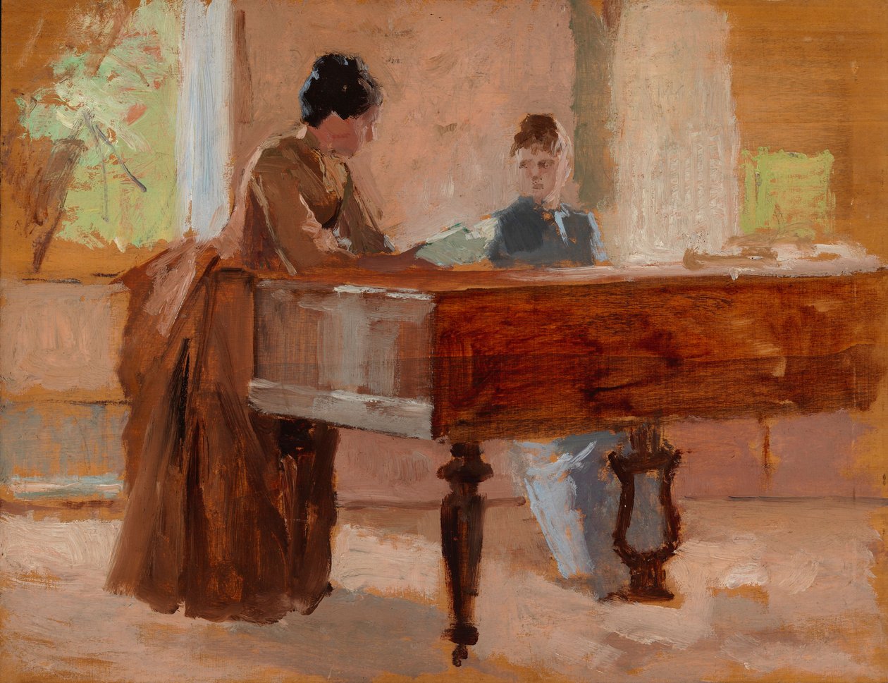 I salongen på Haikko, studie till ”En gammal melodi” av Albert Edelfelt