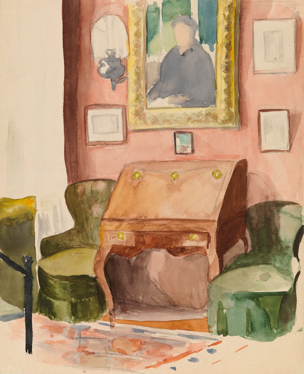 Interiör från Annie och Berta Edelfelts hem i Helsingfors av Albert Edelfelt