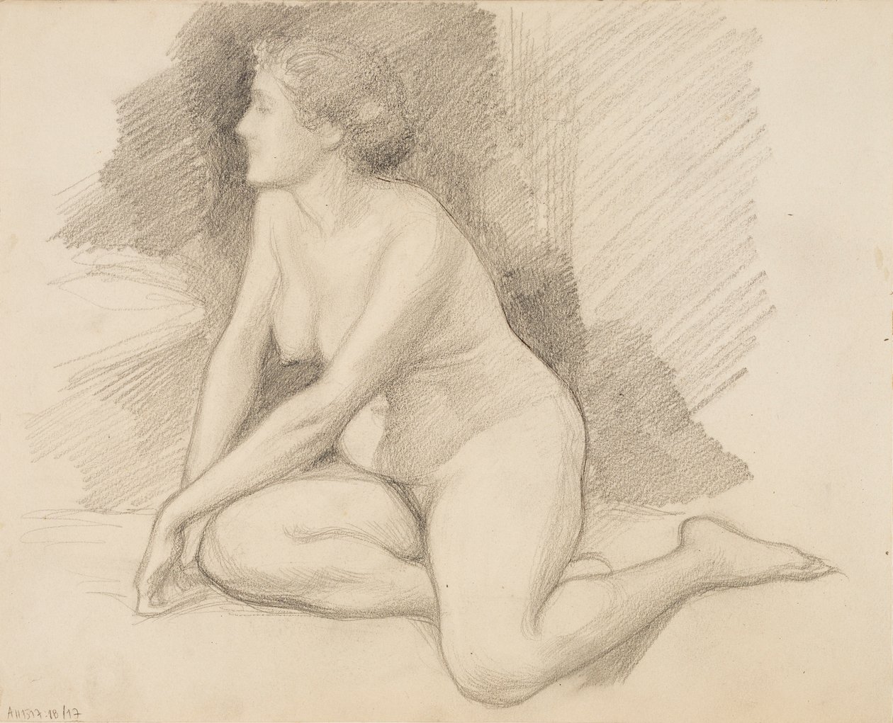 Sitter naken av Albert Edelfelt