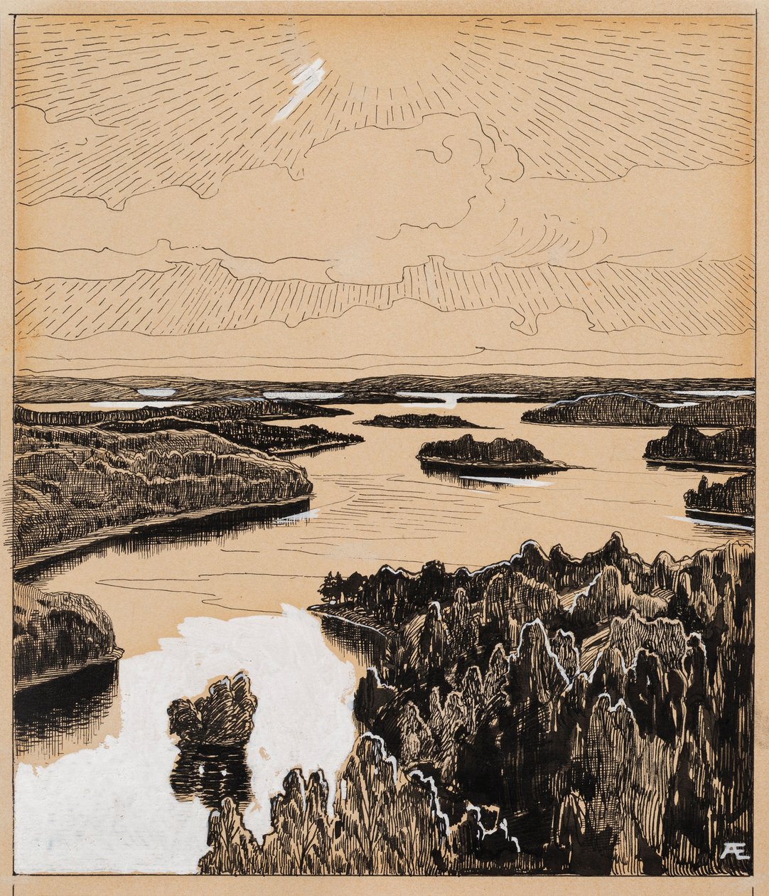 Saimasjön ur dikten Den femte juli av Albert Edelfelt