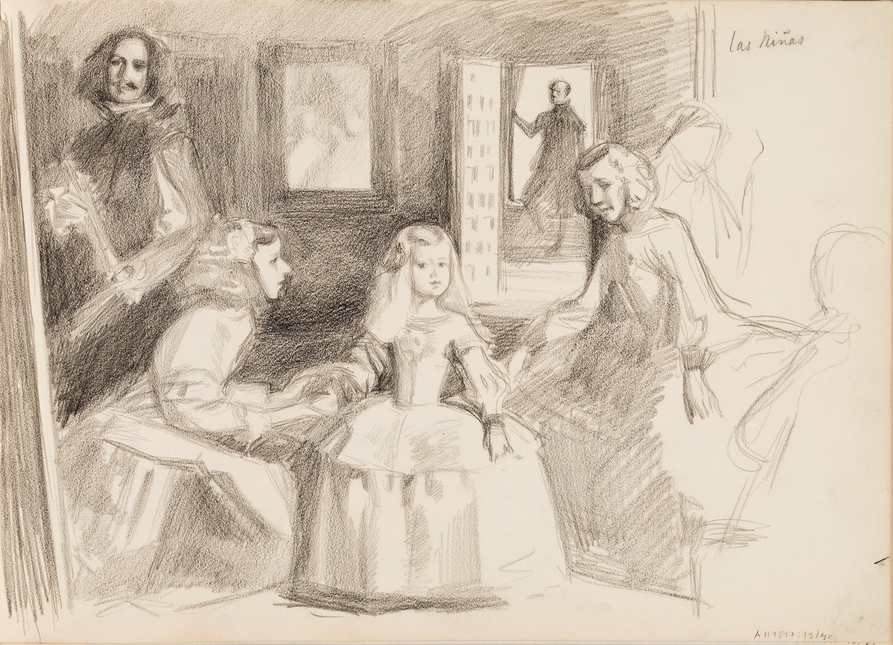 Las Meninas, skiss efter Diego Velázquez av Albert Edelfelt