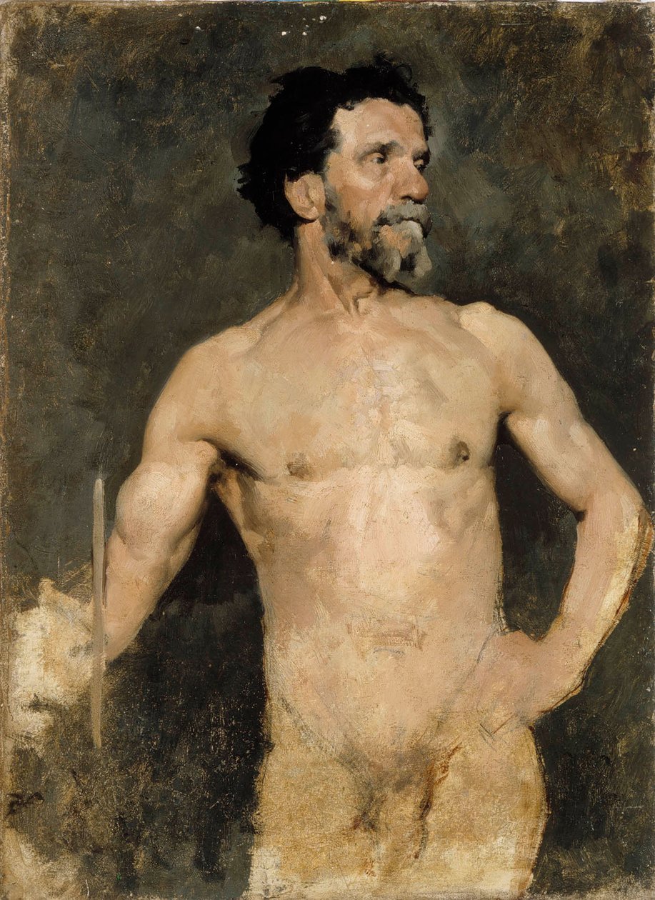 Manlig modell, studie av Albert Edelfelt