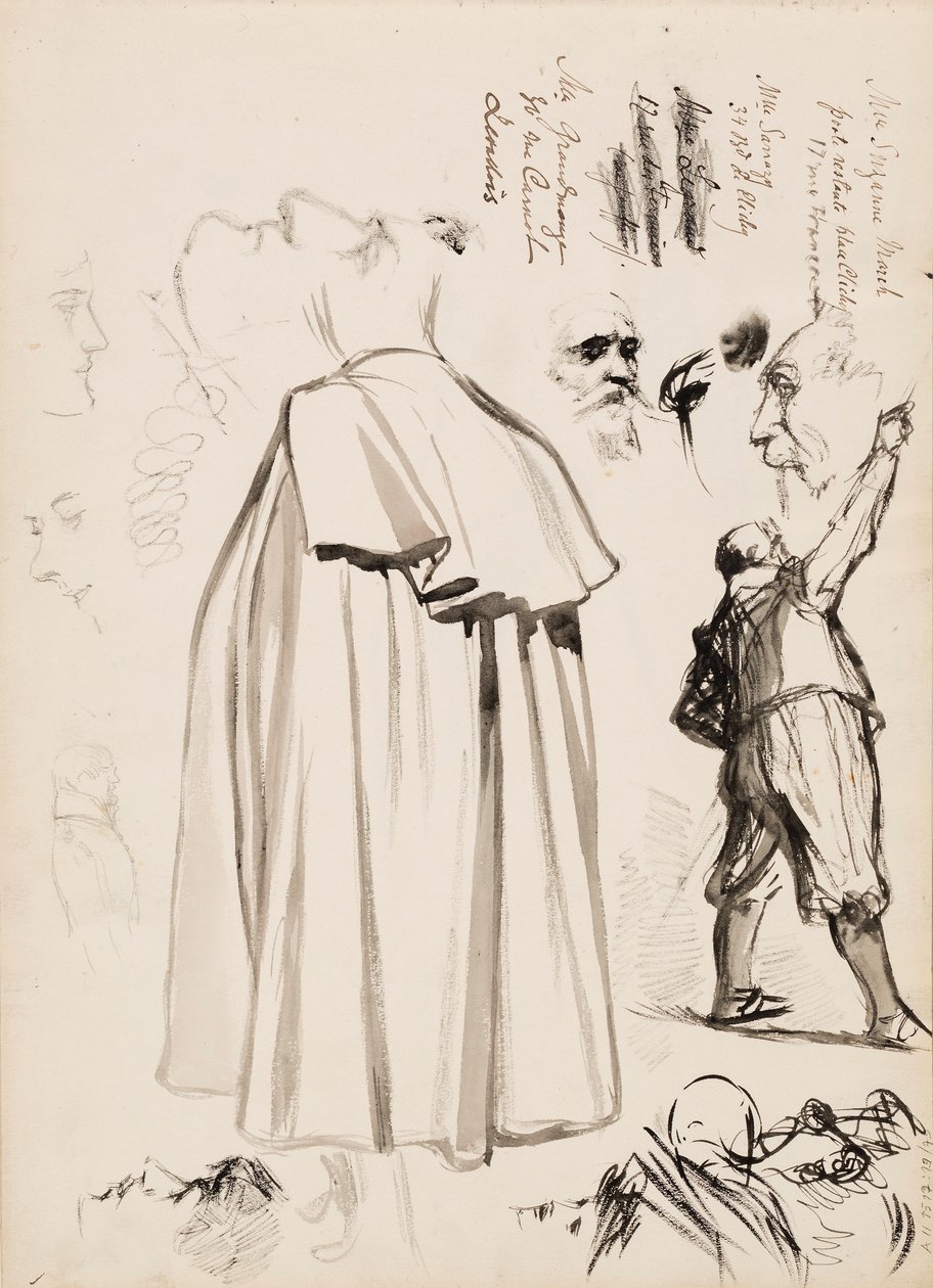 Manliga figurer, ansikten av Albert Edelfelt