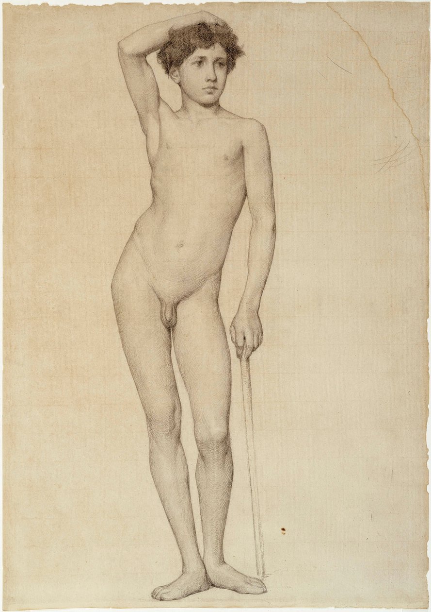 Naken manlig modell, akademistudie av Albert Edelfelt