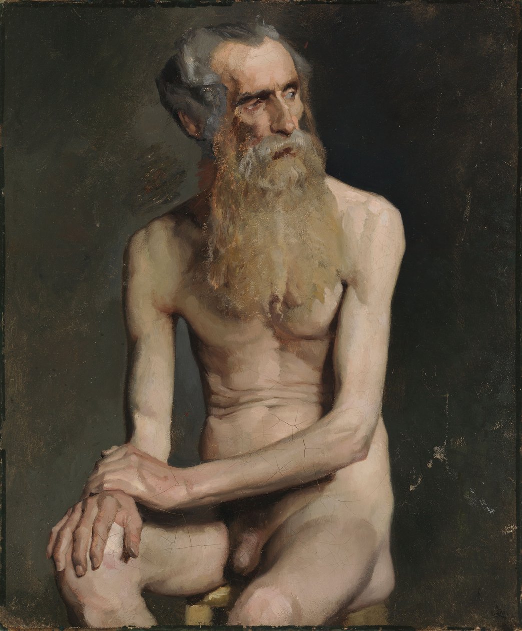 Sittande äldre man, akademisk studie av Albert Edelfelt